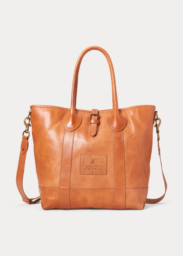 Polo Ralph Lauren Heritage Tumbled Læder Tote Bag Herre Danmark (DHEZL3487)